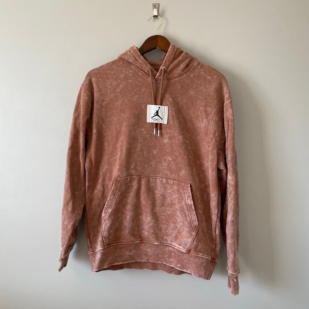 Nike Jordan Flight Fleece Hoodie Acid Wash Pullover Air jordan Orange sz M - Picture 5 of 13